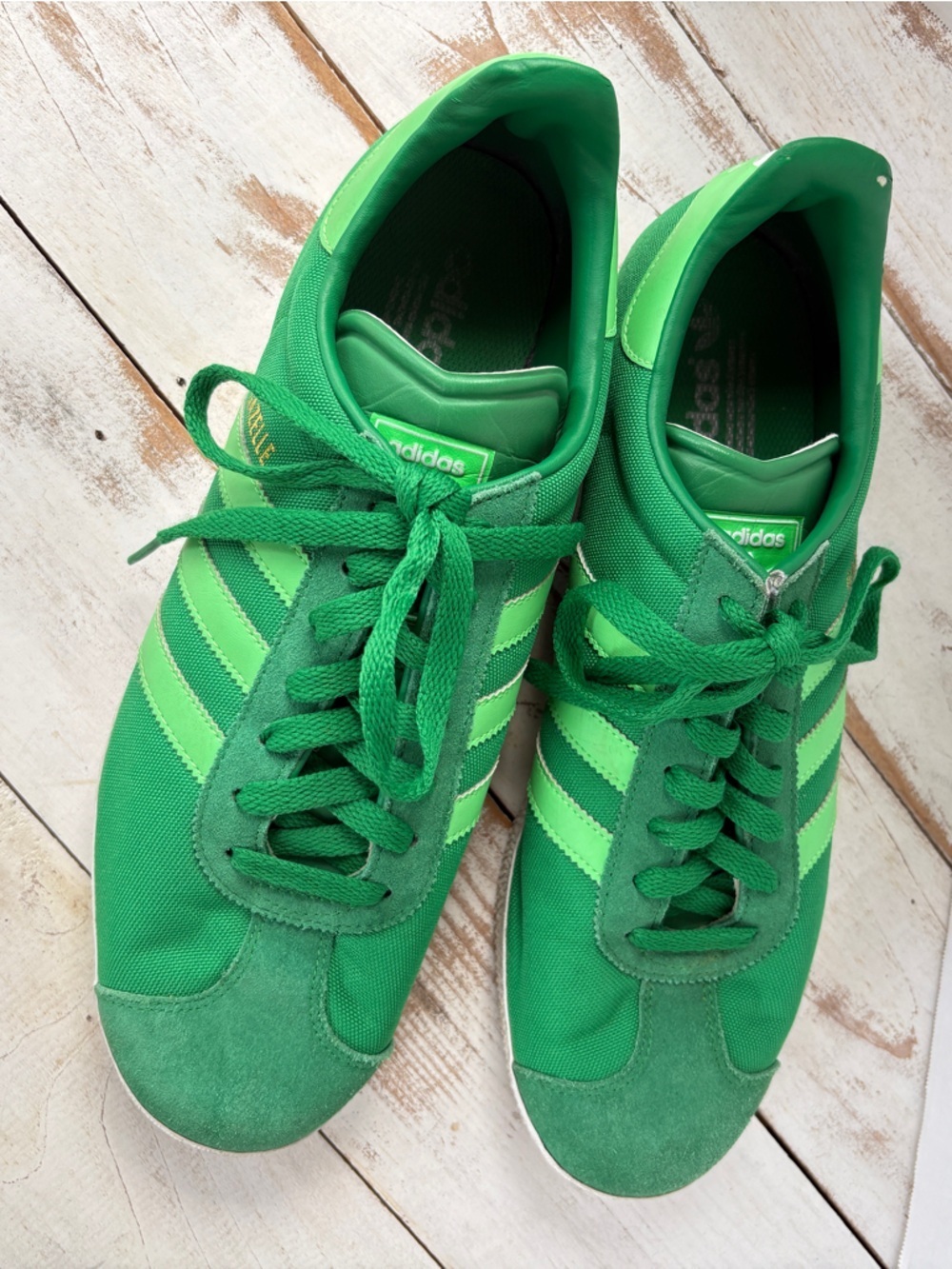 ADIDAS Gazelle 2 low top sneakers fairway green zest retro shoes soccer sz 11 - Picture 15 of 16